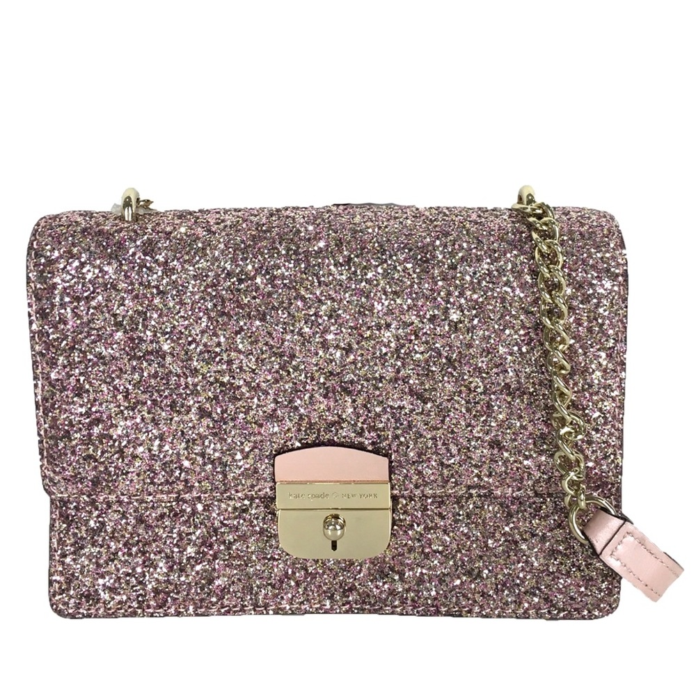 Kate Spade Eden Sunset Lane Rose Gold Glitter Sparkle Crossbody Purse Bag - Picture 15 of 16